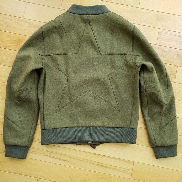 Valentino Star Motif Wool Olive Green Jacket - Picture 12 of 16